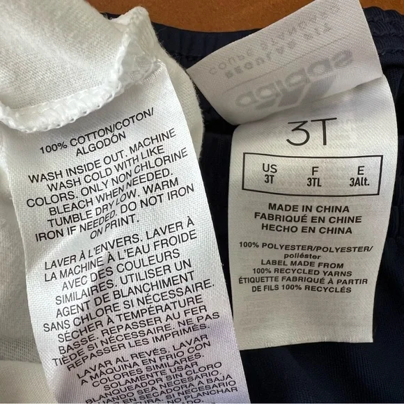 ADIDAS Kids White Sports Eagle Tee and Navy Shorts Set, 3T - Picture 3 of 10